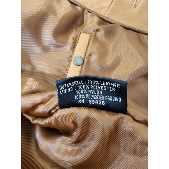 Vintage Wilsons Pelle Studio Classics Leather Jacket Womens L Coat Tan Buttons - Picture 11 of 15